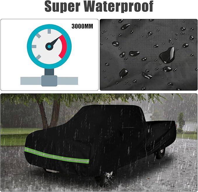Waterproof Car Cover Replace for 1993-2012 Ford Ranger Supercab 6ft/Regular Cab 7ft Long Bed 210T All Weather Classic Car Covers with Zipper Door for Snow Rain Dust Protection