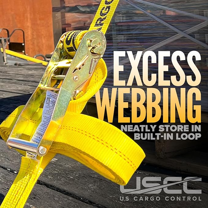US Cargo Control Wire Hook Ratchet Straps 2 Inch x 12 Foot (14-Pack), 10,000 LBS Break Strength, Ratchet Straps Heavy Duty with Double J Hooks, Cargo Tie Downs for Flatbed Trailers and Trucks