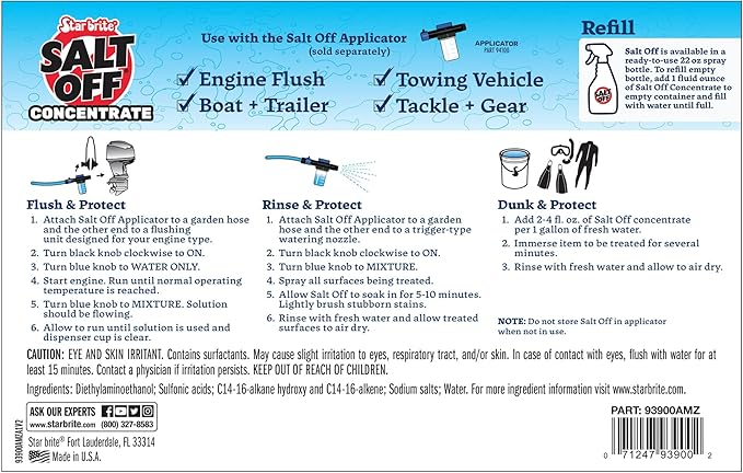 STAR BRITE Salt Off Concentrate - Ultimate Salt Remover Wash & Marine Engine Flush for Boats,Vehicles,Trailers,and More - 128 OZ Gallon (093900N),(Pack of 2)