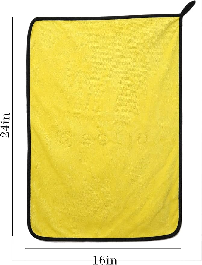 Solid Multipurpose Plush Microfiber Cleaning Cloth Towel for Household, Car Washing, Drying & Auto Detailing - 11" x 22" (6)