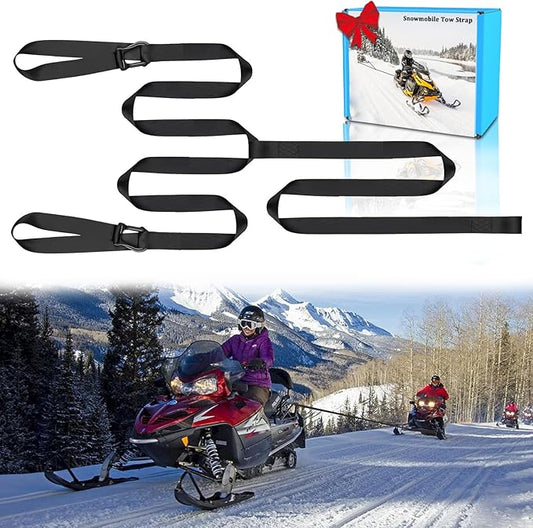 Botepon Snowmobile Tow Strap with Hook, 19ft Tow Rope, Quick Hook Up for Sled, Skidoo, ATV, Emergency Kit Accessory
