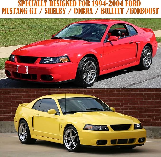 Waterproof Car Cover Replace for 1994-2004 Ford Mustang, 6 Layers All Weather Custom-Fit Mustang Full Car Covers with Zipper Door for Snow Rain Dust Hail Protection (1994-2004)