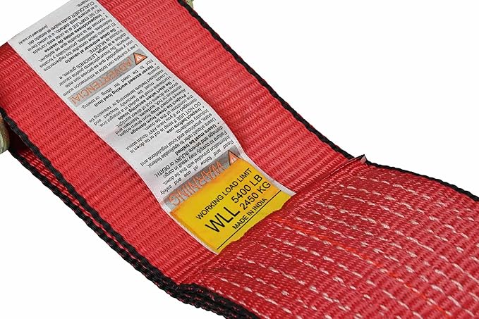 Mytee Products 4" x 30' Ratchet Straps w/Flat Hook, WLL 5,400 Trailer Tie Down Red (4 Pack)