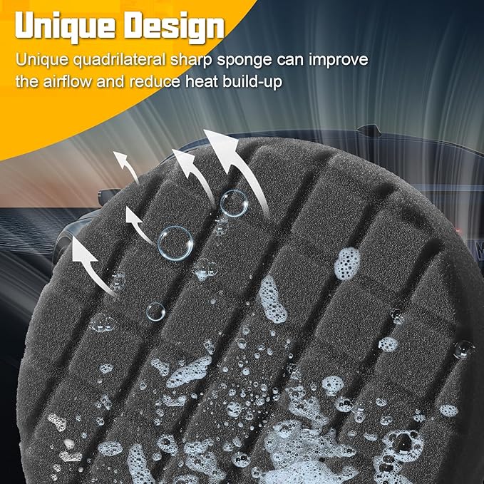 Buffing Pads, 3Pcs Polishing Pad for Car Polisher Boat Compounding, Polishing and Waxing (5 Inch Black T50)