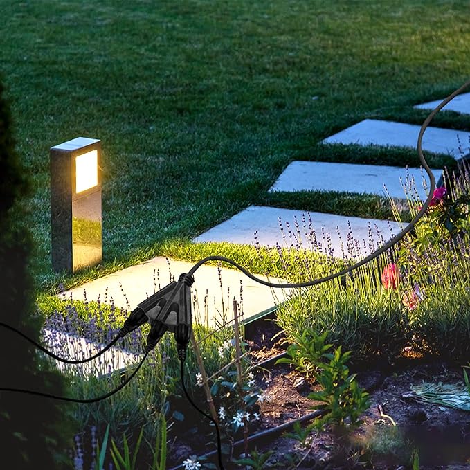 3-Outlets Indoor Outdoor Extension Cord Weatherproof, UL Certified, 16 Gauge 30FT Black 3 Prong Heavy Duty, 16/3 SJTW 13A Power Cord