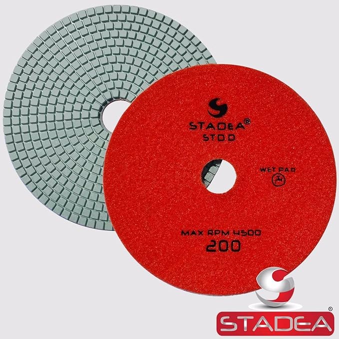 Stadea PPW259B Diamond Polishing Pad 7 Inch White Buff For Marble Concrete Stones Terrazzo Granite Floor Polishing