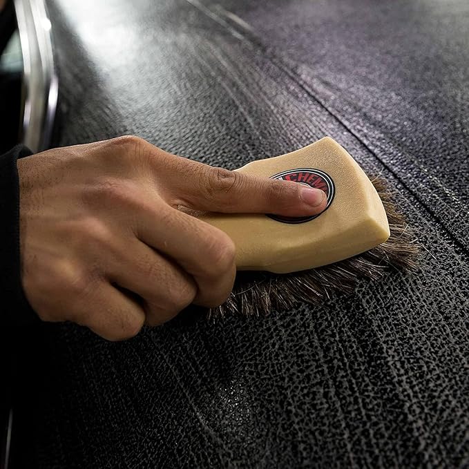Chemical Guys Long Bristle Horse Hair Leather Cleaning Brush - Leather Brush to Gently Clean Car Interiors, Furniture, Sneakers, Boots, and More - Safe for Natural, Synthetic, Faux, and Pleather