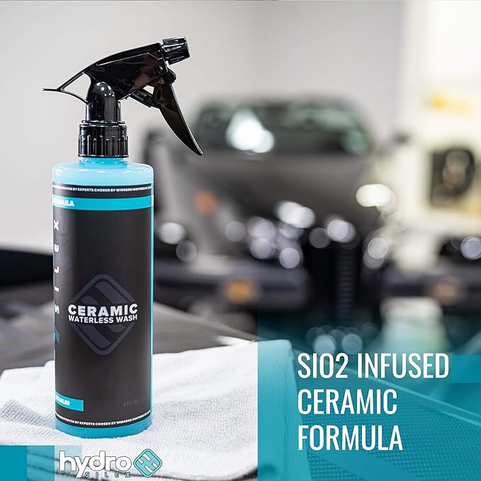 HydroSilex Ceramic Waterless Wash (16oz) Waterless Car Wash Spray For Car Detailing No Hose or Soap Needed Ultra Slick Lubricating Formula No Rinse, Spray Ceramic Coating.