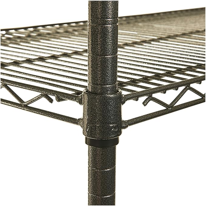 Alera Wire Shelving Starter Kit, Four-Shelf, 48w x 18d x 72h, Black Anthracite