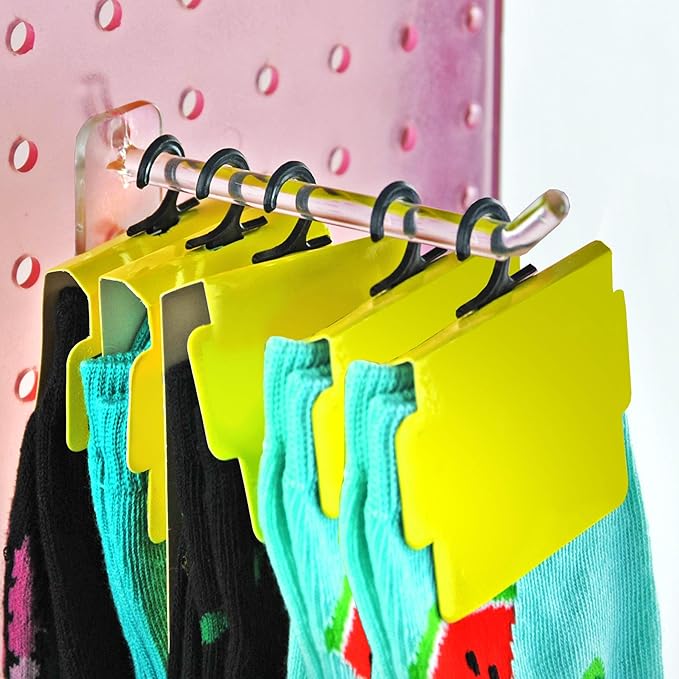 Azar Displays 800006-C Pack of 50 Clear Pegboard Hooks (Also Available in Black & White) - 6” Pegboard Hook Set (2” & 4” Pegboard J Hooks Also Available) - Polycarbonate Plastic Hooks for Retail