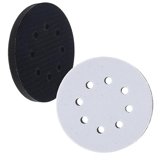 Dura-Gold Pro Series 5" x 10mm Soft Density Sanding Interface Pad, 8 Hole Pattern Dustless, 2 Pack - Hook & Loop Foam Cushion, Used with Vacuum Sander Discs, Polisher Polishing Pads & Backing Pads