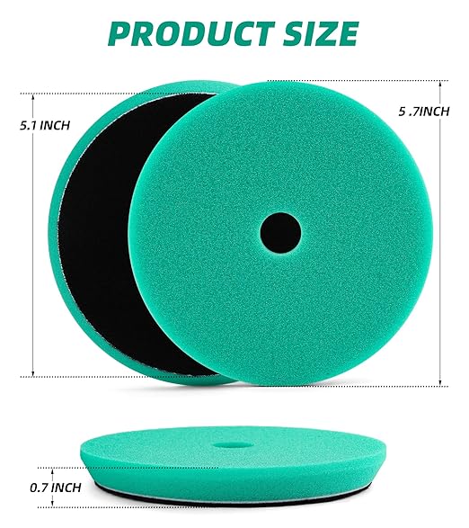 3pcs 5 inch Polishing Pads, 5'' Track Buffer Pads Hook and Loop Buffing Pads, Foam Polish Pad for Compounding, Polishing and Waxing, for 5'' Backing Plate