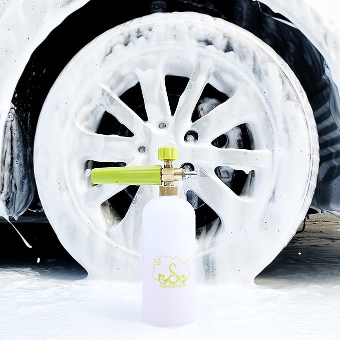 ESP Foam Cannon Snow Foam Lance Pressure Power Jet Washer Quick Release Adjustable Nozzle with 1 Liter Bottle Washing Mitts 1 Towel