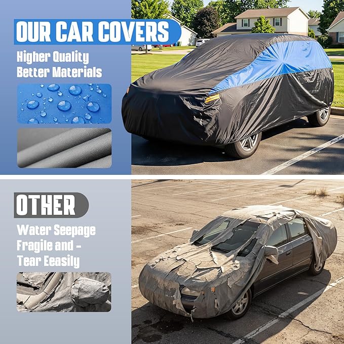 Dodge Car Cover Custom Fit Dodge Nitro Waterproof All Weather, Lightweight Full Car Cover Outdoor Sun UV Rain Dust Snow Wind Protection.