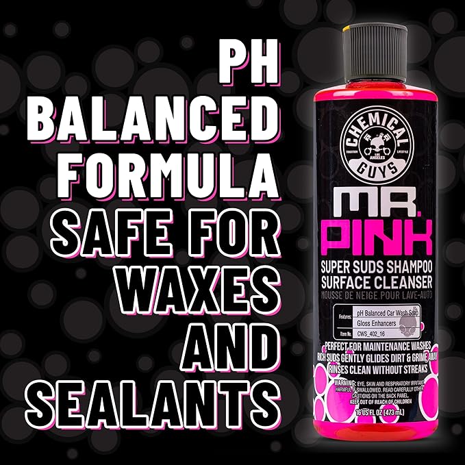 Chemical Guys Mr. Pink Car Wash Soap - 64 oz Super Suds Foaming Car Wash Soap for Cannon, Blaster, or Bucket Washing - pH Balanced, Safe on Wax, Sealant, Ceramic, and Clear Coat Finishes