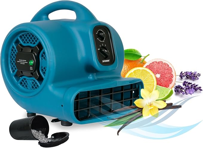 XPOWER P-450NT Freshen Aire Scented Air Mover Scent Diffusing Fan + Ionizer for Immediate Scenting, Cooling, Ventilating, & Drying of Large Areas