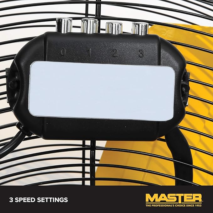 Master 30 Inch Industrial High Velocity Floor Fan - Use for Shop, Garage or Warehouse. All-Metal Construction with Steel-Coated Safety Grill, 3 Speed Settings, Tiltable (MAC-30BCT)