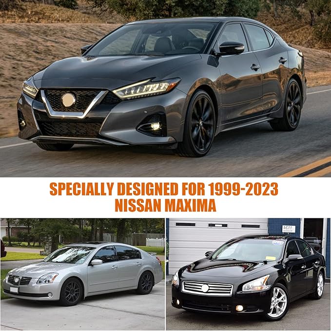 Waterproof Car Covers Replace for 1999-2023 Nissan Maxima, 6 Layers All Weather Custom-fit Car Cover with Zipper Door & Windproof Bands for Snow Rain Dust Hail Protection (Maxima)