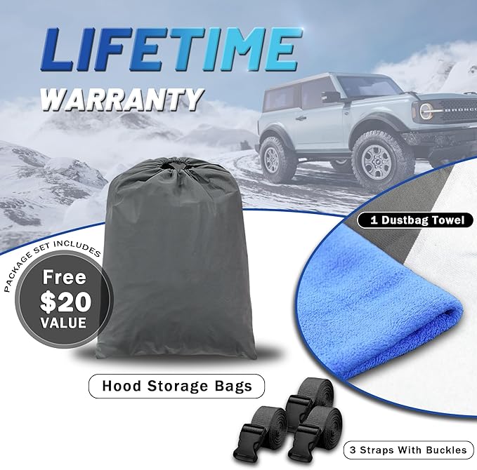 Heavy Duty Truck Cover Waterproof All Weather. Pickup Truck Cover Rain UV Protection. Outdoor Covers for Ford F150 Chevy Silverado Dodge Ram 1500. (Length Up to 242 inch) XL