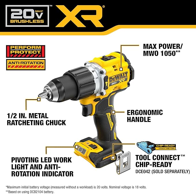 DEWALT 20V MAX XR Impact Driver and Hammer Drill Cordless Power Tool Combo Kit, Includes 2x 4ah POWERPACK Batteries and a Charger (DCK250QQ2)