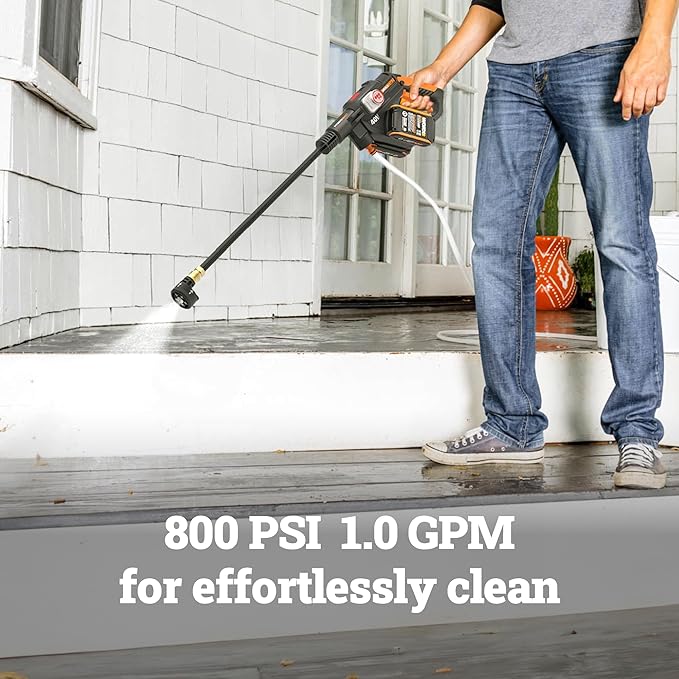 WORX 40V PowerShare Hydroshot, 800 PSI Brushless Portable Power Cleaner, 5-in-1 Nozzle Power Washer, Without Battery and Charger, PowerShare
