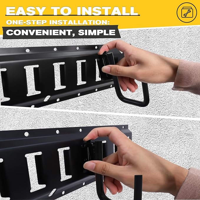 10 Pack E Track Hooks Heavy Duty Black Steel E Track J Hooks E-Type Track X Track Accessories E-Track Tie Down Accessories for Enclosed Trailer Garage Vans