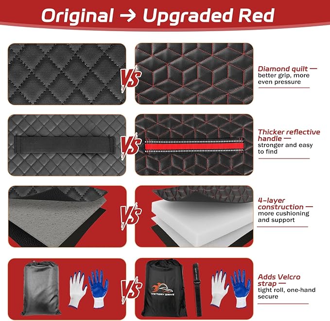Upgraded Magical Rolling Creeper Mat Car RepairGarage Mat 60"X28",Made Available for Self-Driving Tourong-Haul Truck for Working On The Ground Working Excellent Mechanic Repair mat-Red