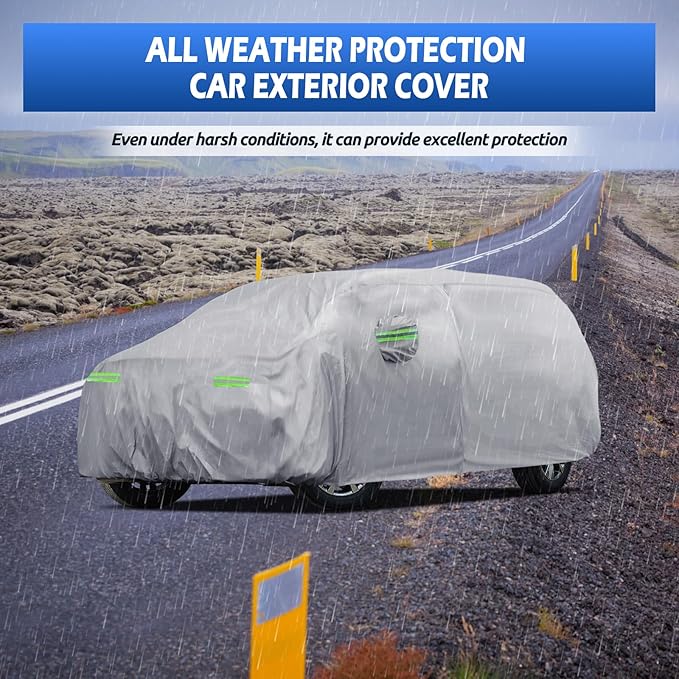 Car Cover Custom Fit for Toyota Sienna 1997-2026, Migaven Waterproof Full Exterior Cover Sun Rain Protection with Door Zipper and Cotton Lining, Silver