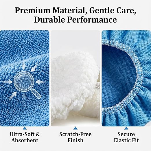 Sukh 12PCS Car Buffing Pads - Car Polishing Bonnet Pad Buffing Pads 5 to 6 Inches Microfiber Polish Pads Orbital Buffer Pads Wax Cover Kit for Vehicle Waxing and Cleaning