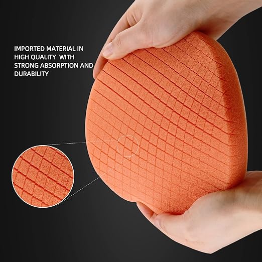 SPTA T40 Orange Medium-Cut Foam Polishing Pads, 3Pcs 5.5 Inch Face for 5 Inch 125mm Backing Plate Compound Buffing Sponge Pads for Car Buffer Polisher Compounding, Polishing and Waxing -FPTSS5O-3