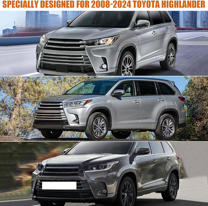 Waterproof Car Cover Replace for 2008-2025 Toyota Highlander, 6 Layers All Weather Custom-Fit Car Covers with Zipper Door for Snow Rain Dust Hail Protection (Highlander)
