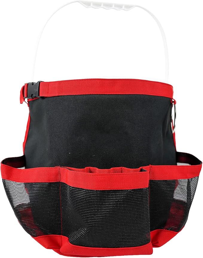 MELOTOUGH Bucket Car Wash Tool Organizer for Garden Tools Fit 3.5 to 5 Gallon Bucket (Red)