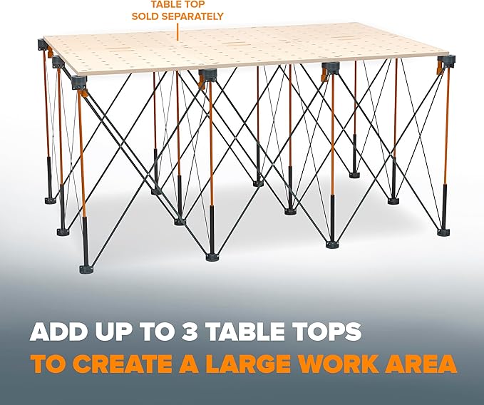 BORA Centipede Portable Workbench Folding Work Table for Garage Heavy Duty Collapsible Workbench Foldable Work Bench 4x6 Ft 4500 lb Capacity Woodworking Bench Mesa de Trabajo Portátil CT12