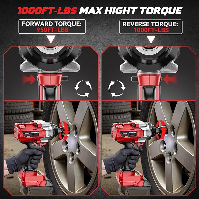 DIYtoolifz Cordless Impact Wrench 1/2” Compatible with Milwaukee 18v Battery(Bare Tool), 1000FT-LBS High Torque Impact Driver, Electric Impact Gun with LED Light, Variable Speeds, 4-Speed Control