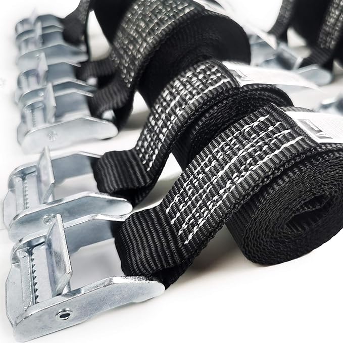 1500 lbs 1" x 3' Tie Down Straps, 2 Pack Adjustable Lashing Straps Ratchet Straps Heavy Duty Ratchet Tie Down Straps Cargo Straps with Cam Buckle Suitable for Carrying Various Cargo or Luggage