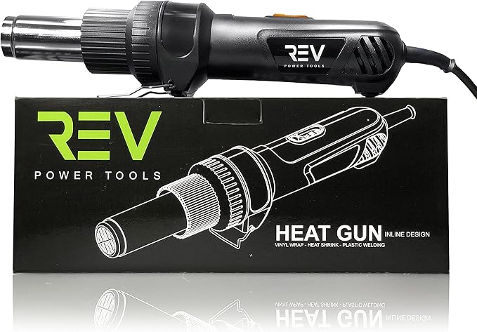 REV Professional Grade Inline Design Handheld Heat Gun for Automotive Vinyl Wrap (Heat Gun)