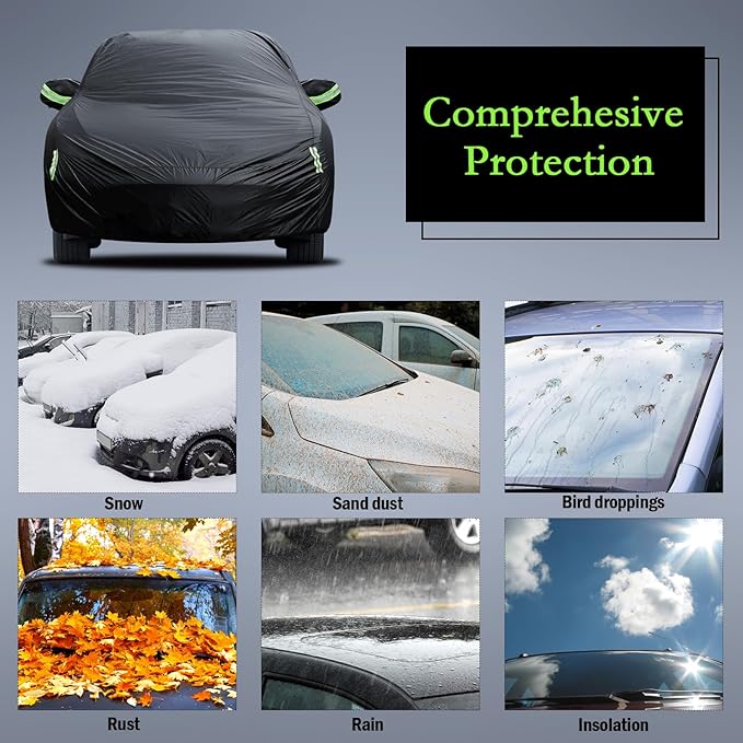 Car Cover Custom Fit for Honda CRV 1997-2026, Toyota RAV4 2006-2026, Waterproof All Weather for Automobiles Full Exterior Cover Rain Sun Snow Protector with Door Zipper