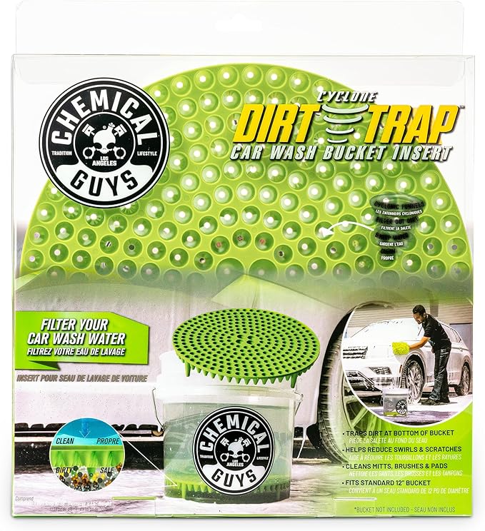 Chemical Guys DIRTTRAP04 Cyclone Dirt Trap Car Wash Bucket Insert Car Wash Filter Removes Dirt and Debris While You Wash (Green) 12" Diameter Great for Washing Cars, Trucks, SUVs, RVs & More