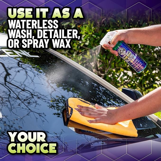 Chemical Guys Raging Rhino Waterless Car Wash, Quick Detailer Spray And Wipe Exterior Cleaner, 2 Pack, 20 Oz Each