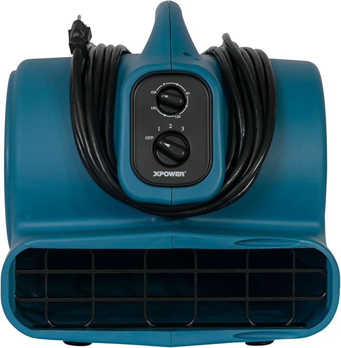 XPOWER P-450AT Freshen Aire Scented Air Mover Scent Diffusing Fan for Immediate Scenting, Cooling, Ventilating, & Drying of Large Areas, Blue