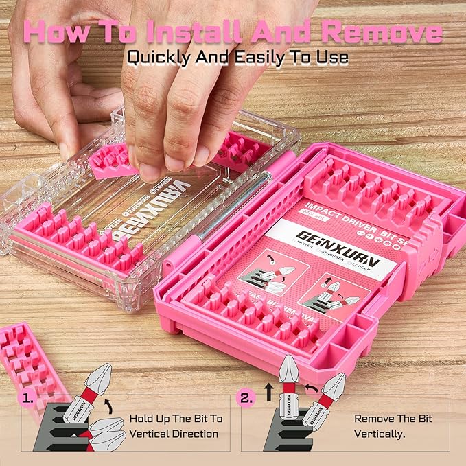 Geinxurn 2Pcs Storage Box Case, small parts box with detachable divider, Screwdriver Bit Set Box