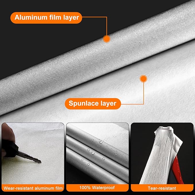 Waterproof Car Cover Replace for Tesla Cybertruck, 6 Layers Silver All Weather Full Car Covers with Zipper Door & Windproof Bands for Snow Rain Dust Protection