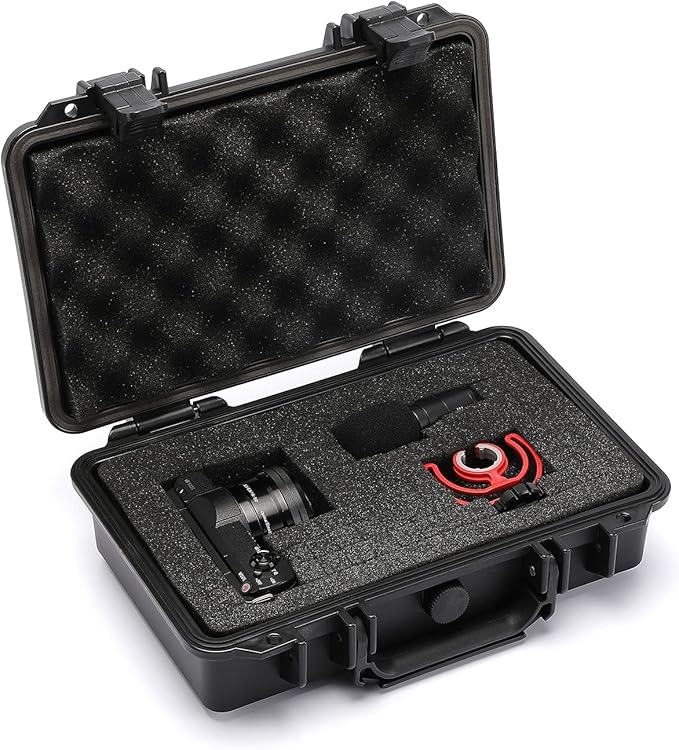 CASOMAN 11.5-Inch Water-Proof & Explosion-Proof Box, with Cush- Proof Sponge, IP67 Water Proof Grade, Customizable Foam