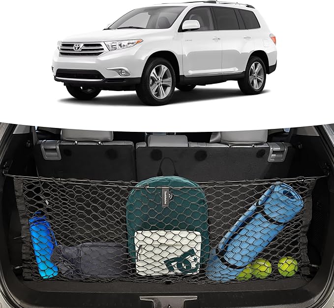 Envelope-Style Trunk Cargo Net for Toyota Highlander 2020-2026 – Premium Rear Storage Organizer | Flexible Mesh Net for SUVs & Trucks – Secure & Space-Saving Trunk Organization