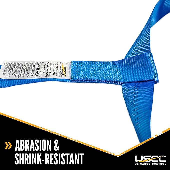 US Cargo Control Large Tow Dolly Basket Straps with Snap Hooks (4 Pack), for Wheel Tire Sizes 17 Inches or Larger, 3,333 Pound Working Load Limit