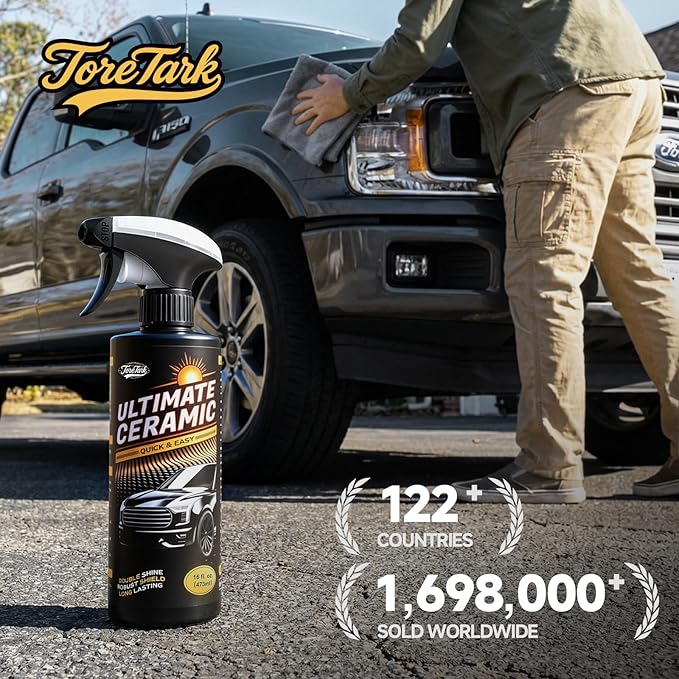 Real Ceramic Coating for Cars Polish (3.38 Fl Oz), Unmatched Shine Car Wax Coating Spray, No Pungent Smell, Quick Detailer Spray Wax, Lasts 50+ Washes Car Paint Sealant