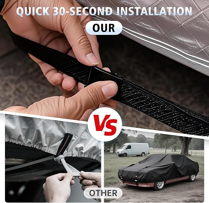 Car Cover Waterproof All Weather for Toyota Rav4 2006-2025,All-Around Fastening and 4 Upgrades, 30s Quick-Install for Car Cover