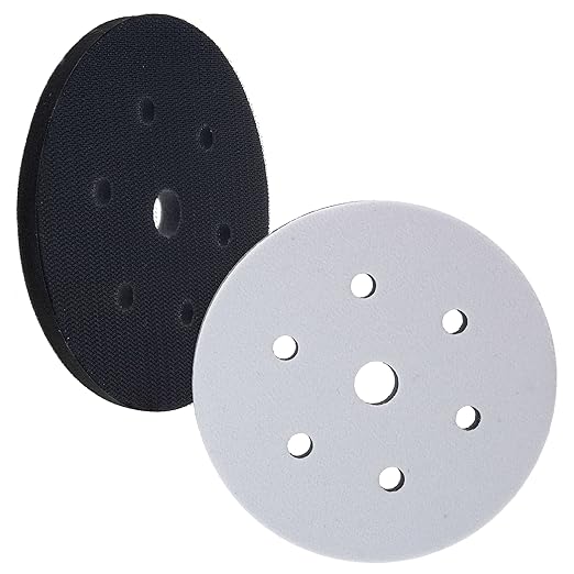 Dura-Gold Pro Series 6" x 10mm Soft Density Interface Sanding Pad, 6 +1 Hole Pattern Dustless, 2 Pack - Hook & Loop Foam Cushion, Used Between Vacuum Sander Discs, Polisher Polishing Pads Backing Pads