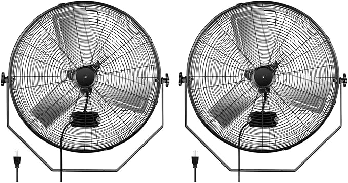 Simple Deluxe 24 Inch Industrial Wall Mount 3 Speed Commercial Ventilation Metal Fan for Warehouse, Workshop, Factory and Basement, Black