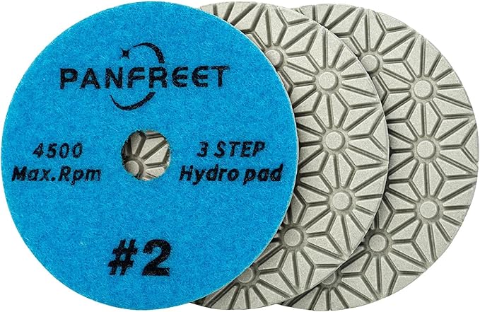 Wet/Dry 3 Step 4 Inch Diamond Polishing Pads,Step 2 Granite Polishing Pads for Granite Quartz Marble Concrete Terrazzo